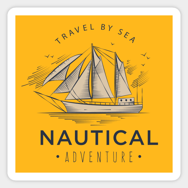 Nautical sail adventure - travel by sea shirt Sticker by OutfittersAve